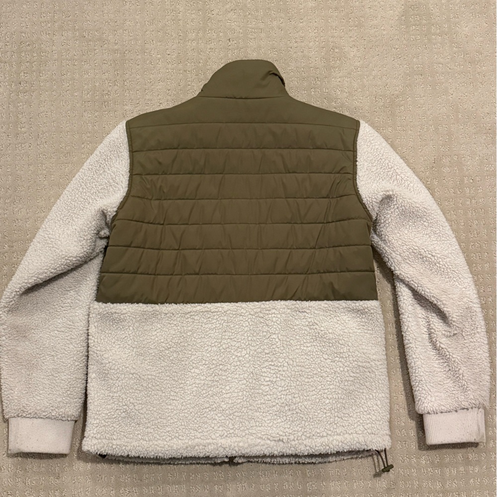 Billabong Adventure fleece tan and green fleece coat- women’s medium - Picture 7 of 7